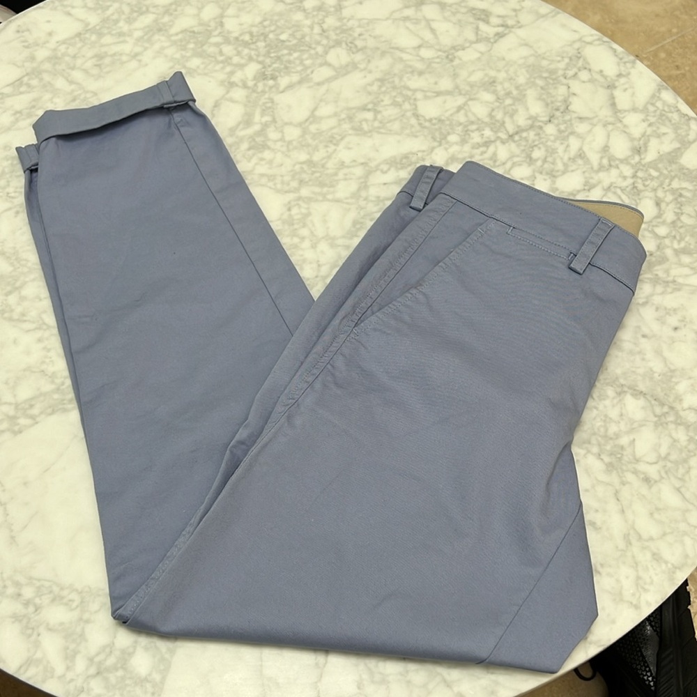 Vince Sky Blue Cotton Flat Front Pant.  0 - Picture 3 of 7